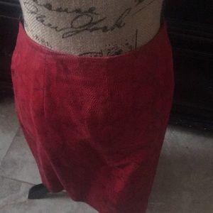 Valerie Stephens Red Leather Skirt